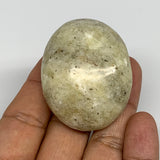 61.9g, 1.9"x1.5"x0.9", Natural Yellow Calcite Palm-Stone Crystal Polished Reiki,