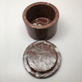 520g, 2.5"x3.4" Round Shape Fossils Ammonite Red Jewelry Box @Morocco, MF1014 - watangem.com