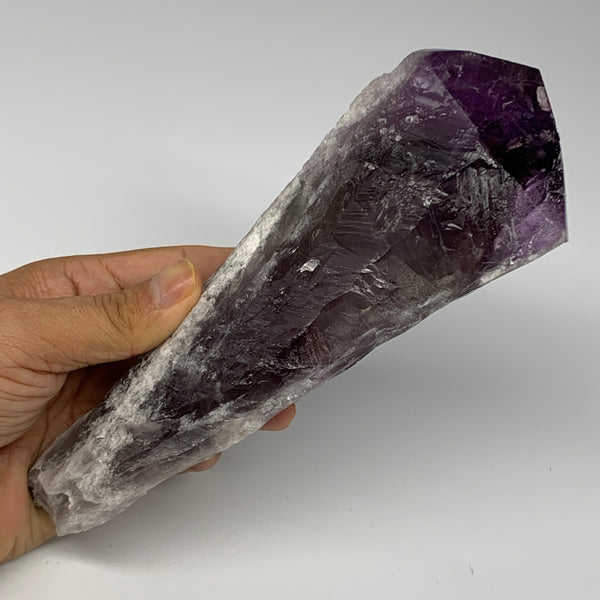 710g,8"x2.7"x2.1",Amethyst Point Polished Rough lower part from Brazil,B19098