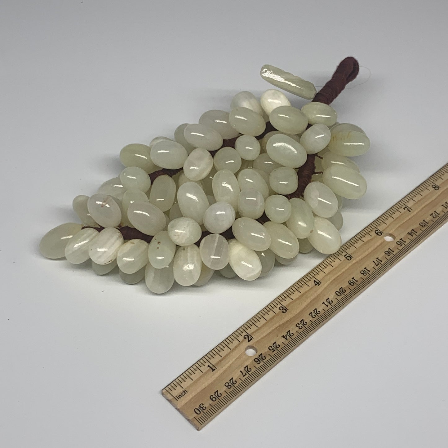 780g, 9"x4" Green Onyx Grape Bunch Stone Marble Decor @Pakistan,B25546