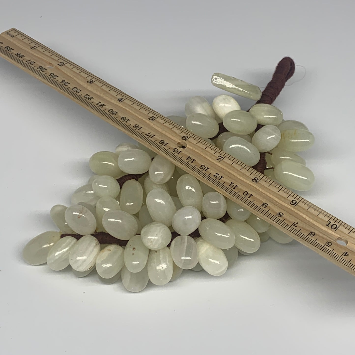 780g, 9"x4" Green Onyx Grape Bunch Stone Marble Decor @Pakistan,B25546