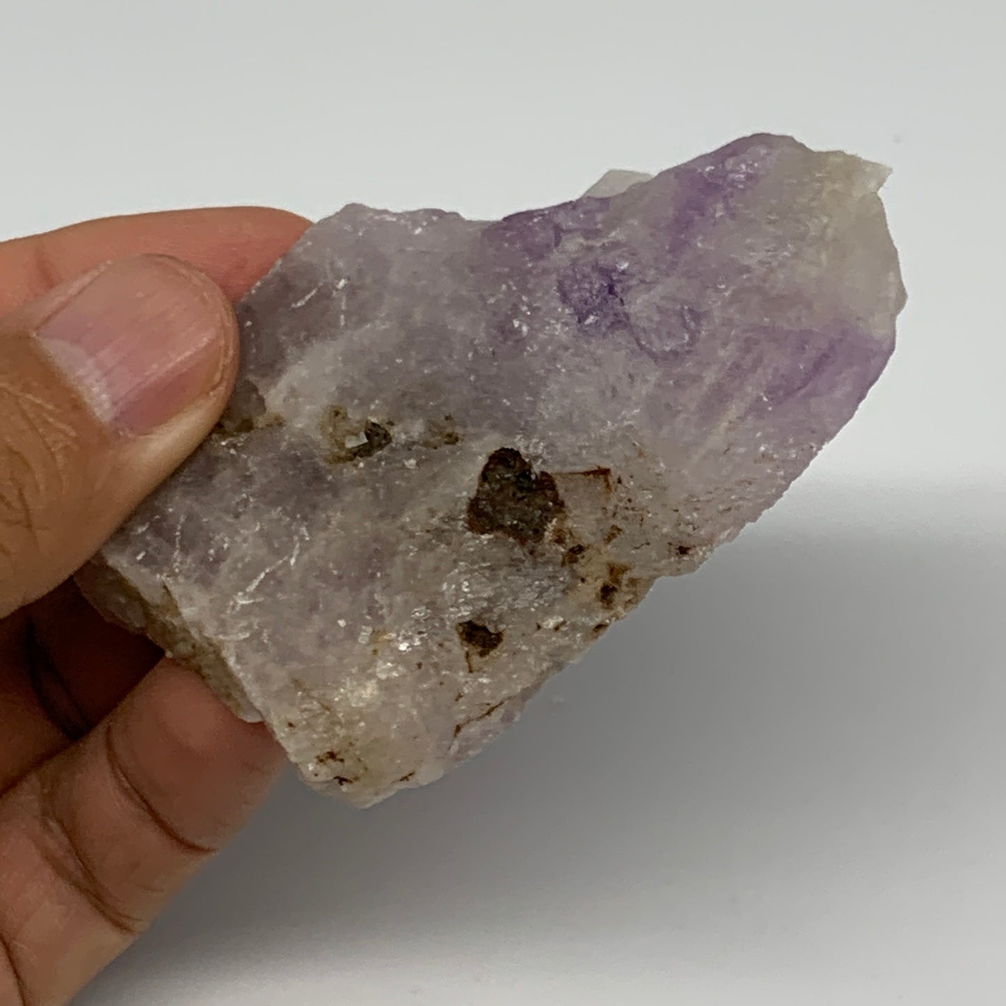 67.9g, 2.6"x1.9"x0.5", One face polished Banned Amethyst, One face semi polished