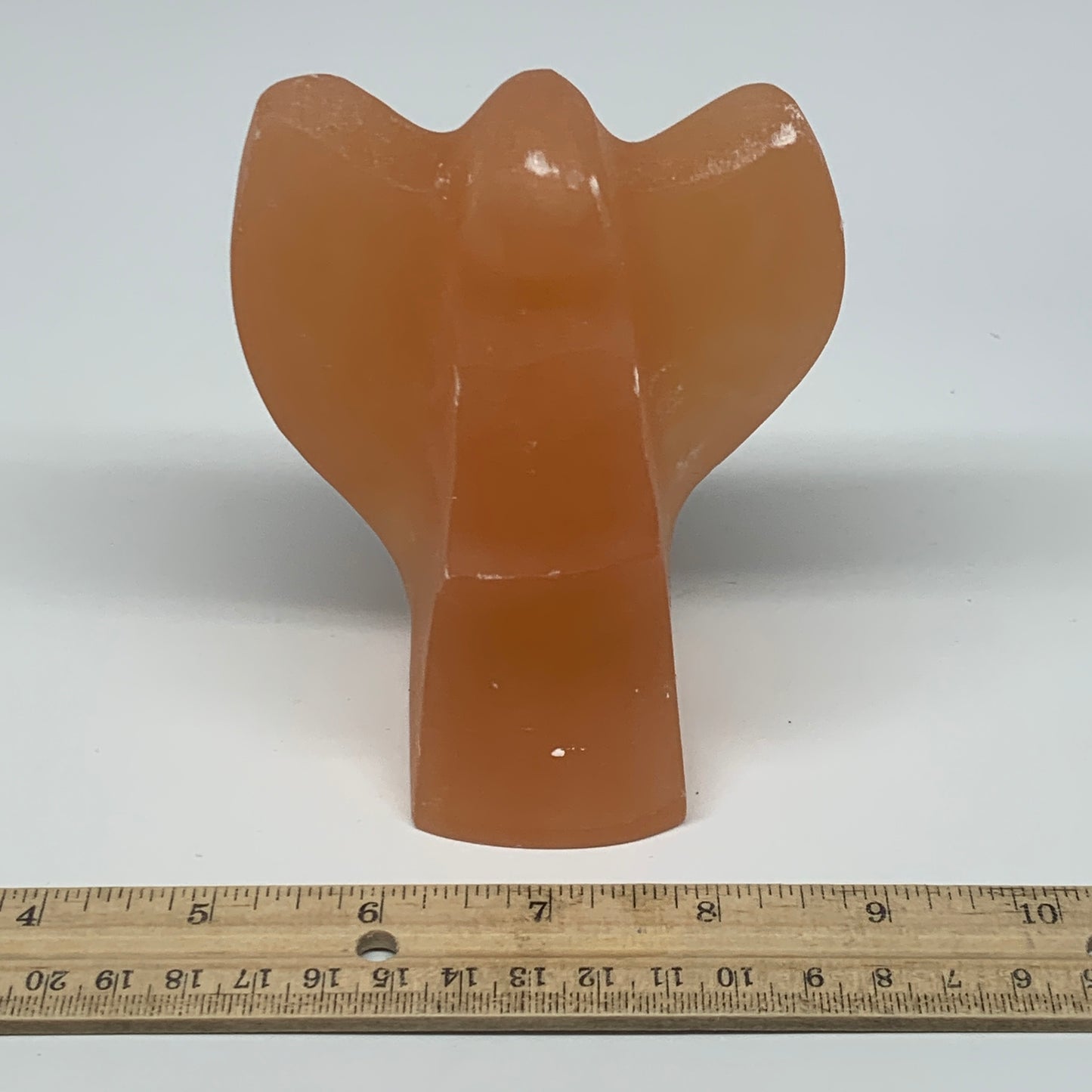 668g, 4.5"x3.6"x2.4"" Orange Selenite (Satin Spar) Angel Crystal @Morocco,B9396