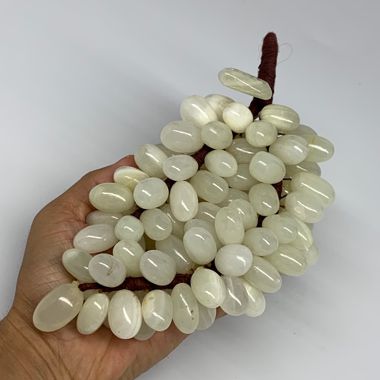 780g, 9"x4" Green Onyx Grape Bunch Stone Marble Decor @Pakistan,B25546