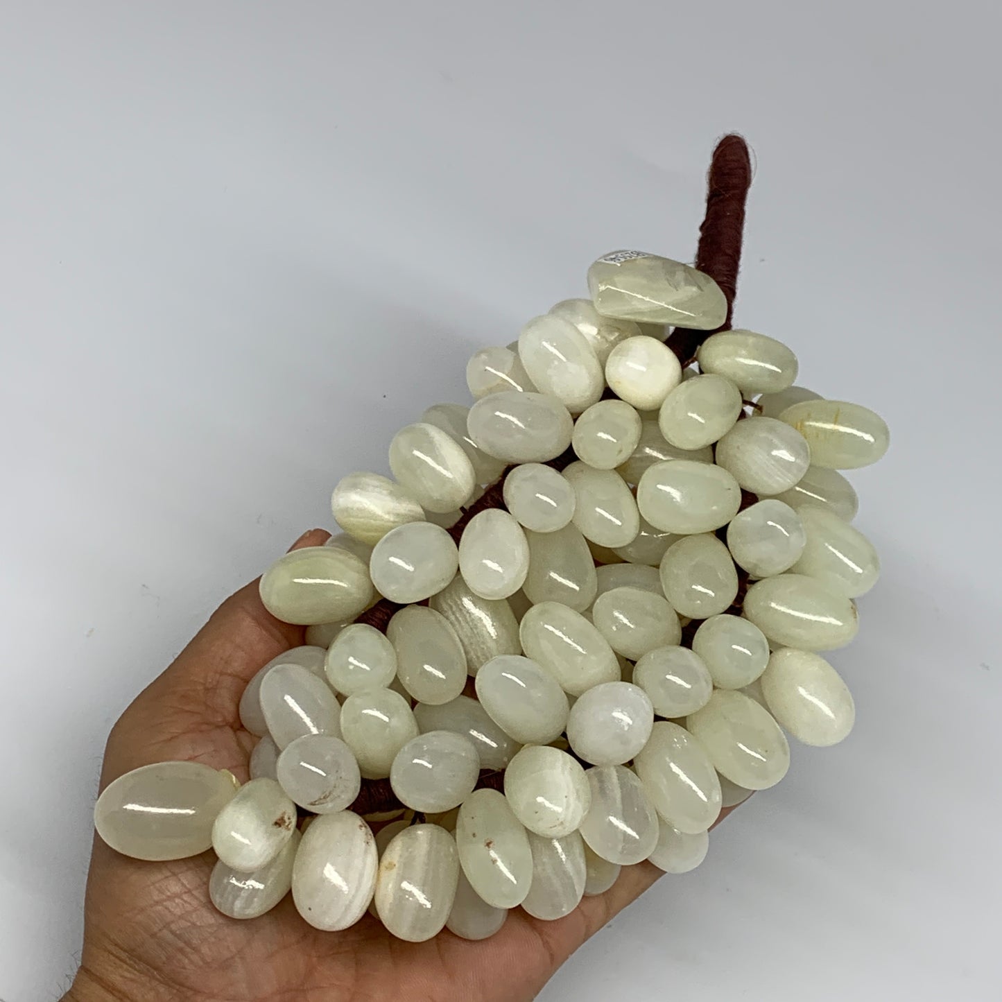 780g, 9"x4" Green Onyx Grape Bunch Stone Marble Decor @Pakistan,B25546