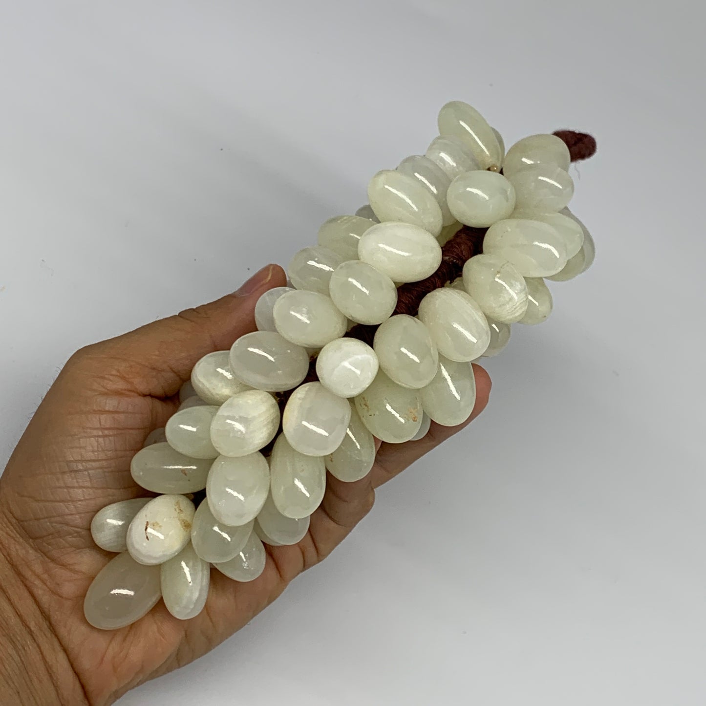 780g, 9"x4" Green Onyx Grape Bunch Stone Marble Decor @Pakistan,B25546