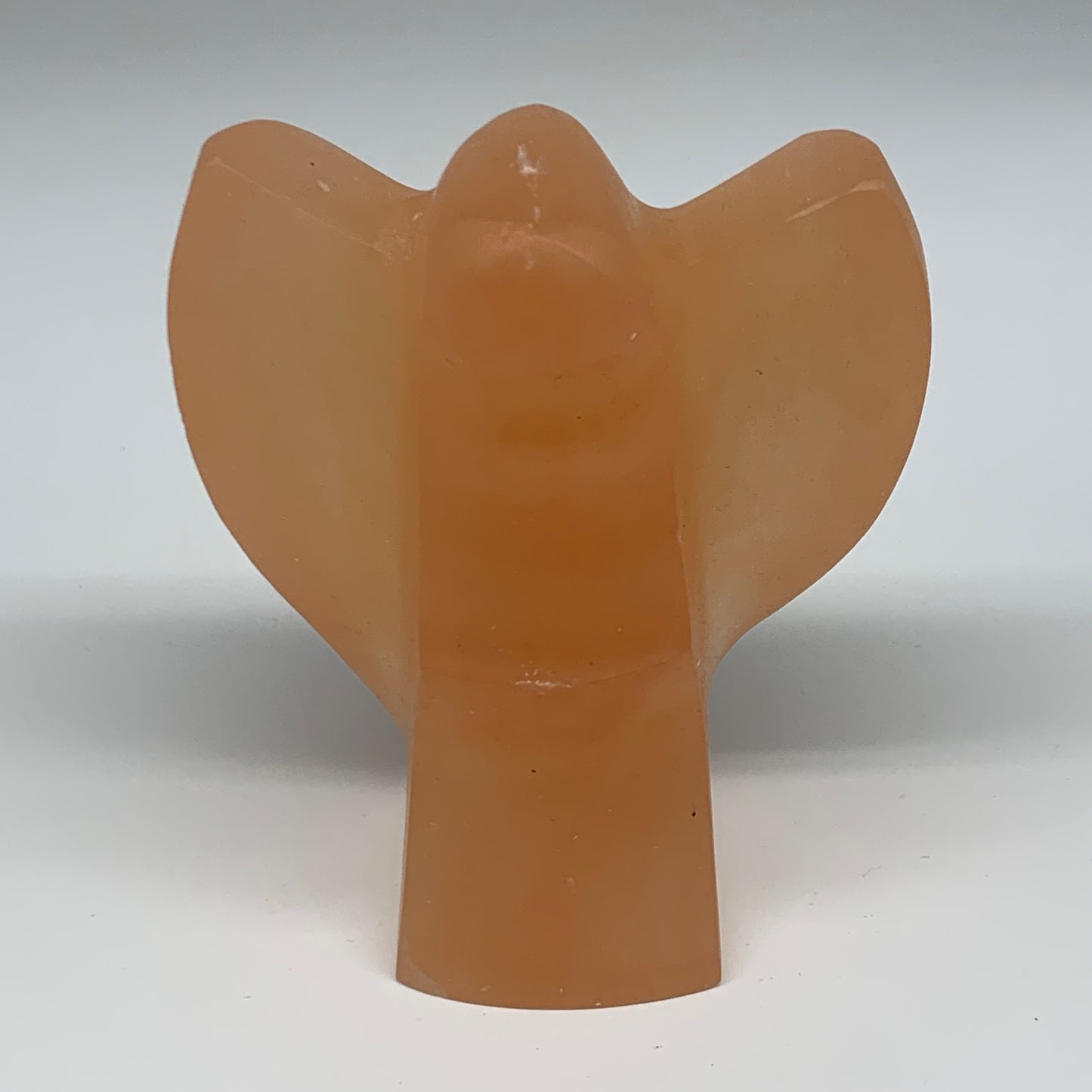 802g, 4.7"x3.9"x2.4"" Orange Selenite (Satin Spar) Angel Crystal @Morocco,B9397