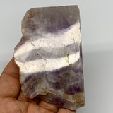131.3g, 3.5"x2.3"x0.6", One face polished Banned Amethyst, One face semi polishe