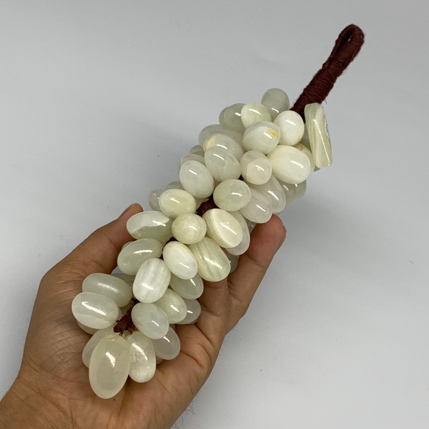 780g, 9"x4" Green Onyx Grape Bunch Stone Marble Decor @Pakistan,B25546