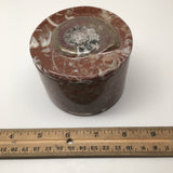 534g, 2.5"x3.4" Round Shape Fossils Ammonite Red Jewelry Box @Morocco, MF1016 - watangem.com