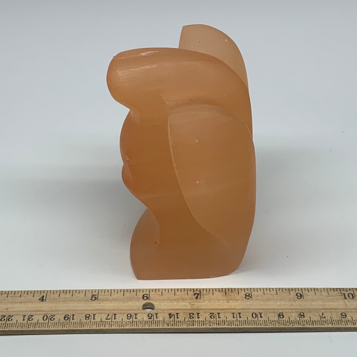 802g, 4.7"x3.9"x2.4"" Orange Selenite (Satin Spar) Angel Crystal @Morocco,B9397