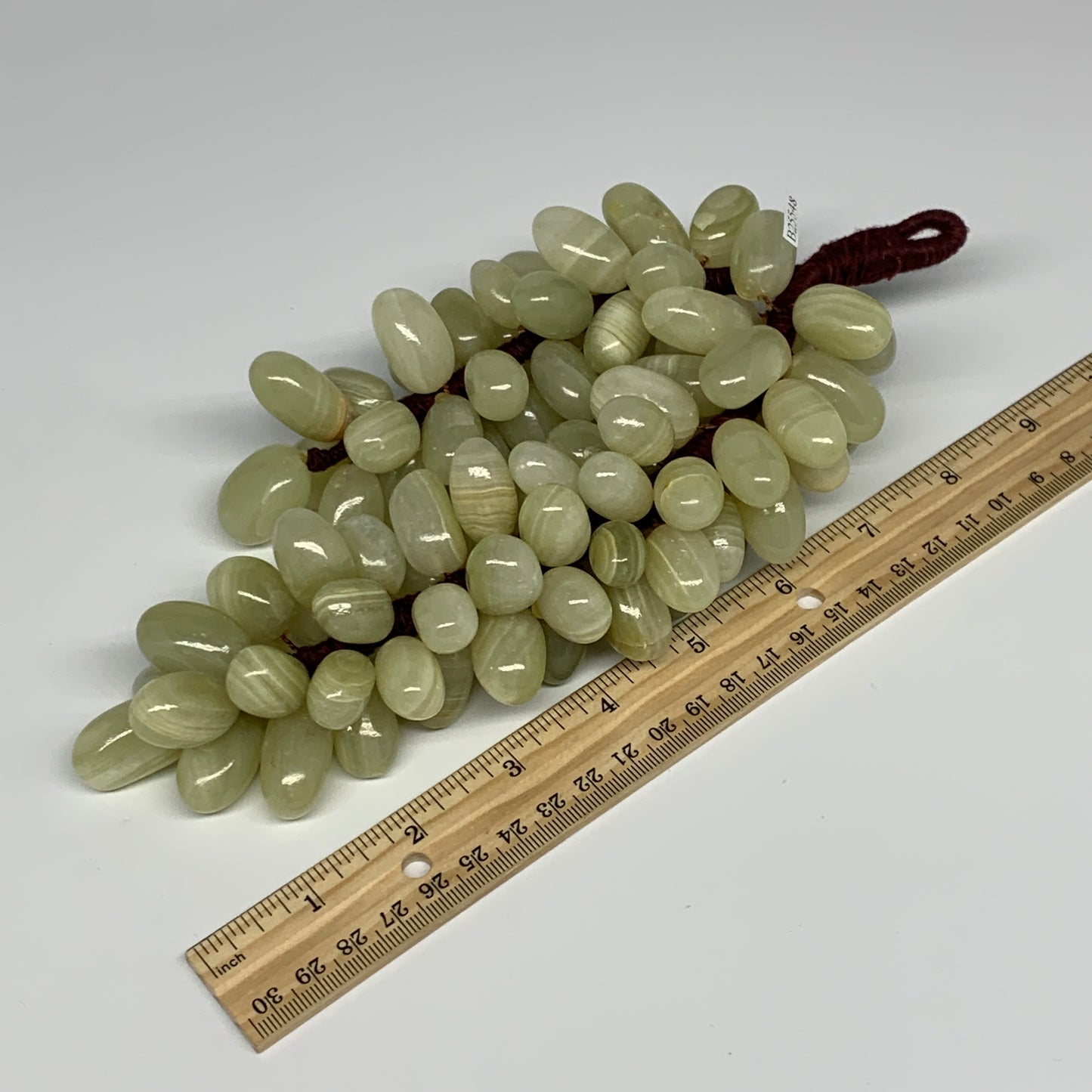 790g, 9"x4" Green Onyx Grape Bunch Stone Marble Decor @Pakistan,B25548