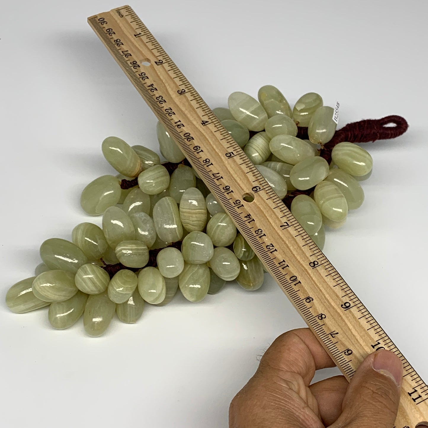 790g, 9"x4" Green Onyx Grape Bunch Stone Marble Decor @Pakistan,B25548