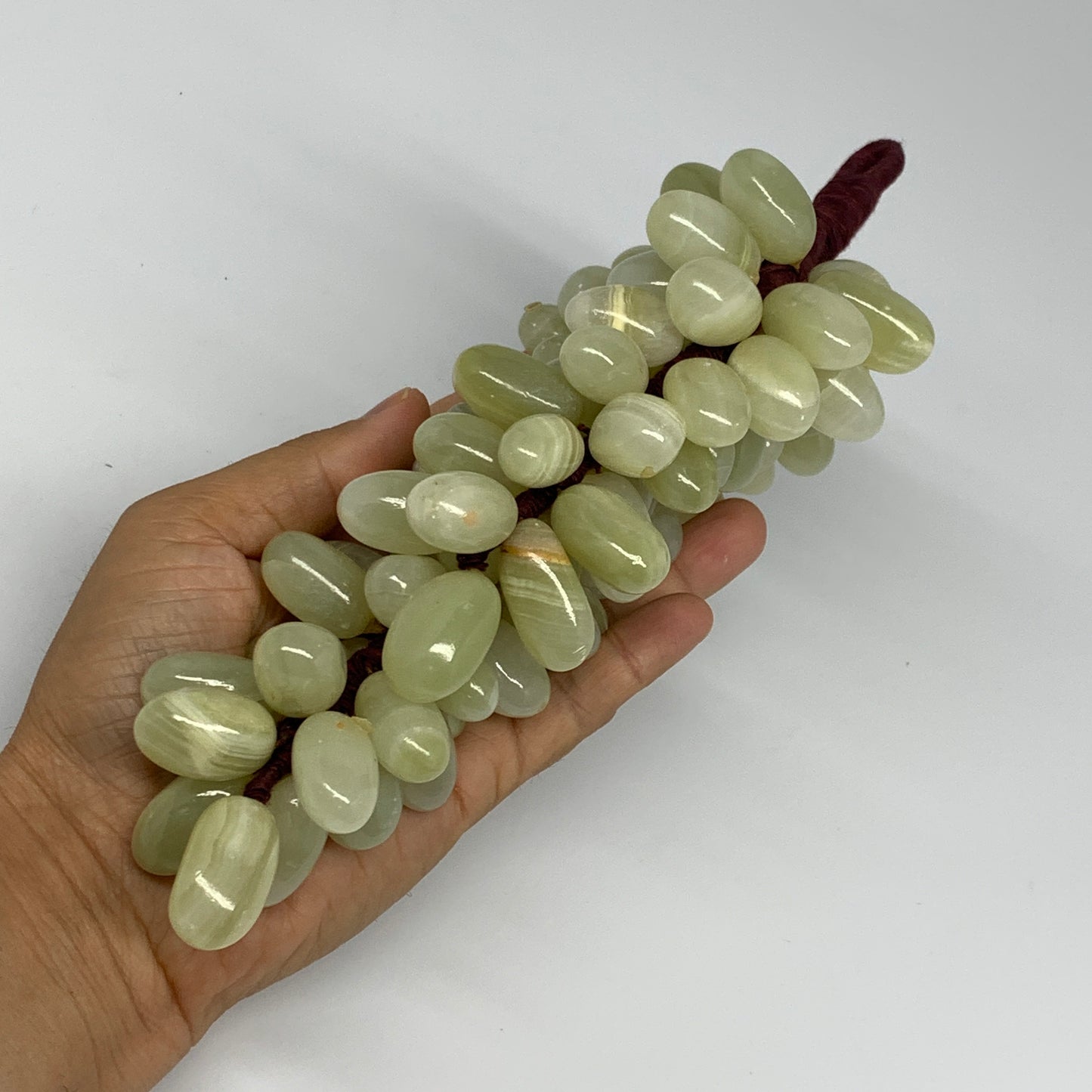 790g, 9"x4" Green Onyx Grape Bunch Stone Marble Decor @Pakistan,B25548