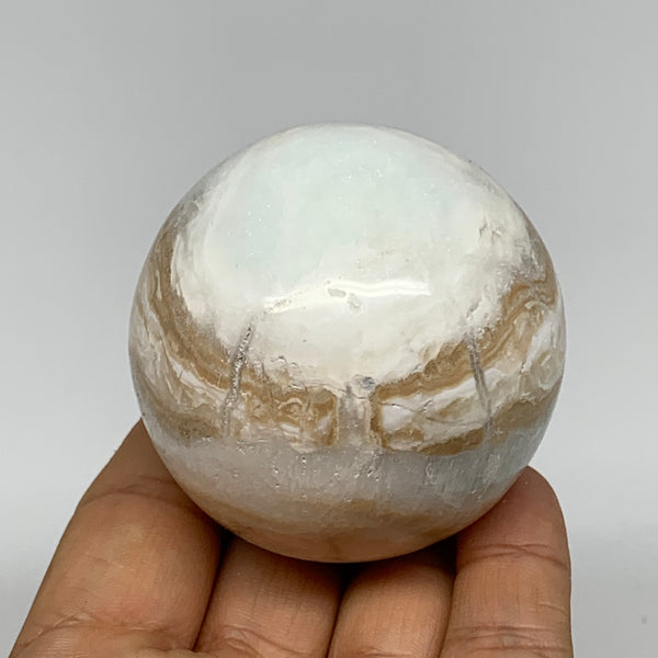 254.6g,2.2"(56mm) Caribbean Calcite Sphere Gemstone,Healing Crystal,B25180