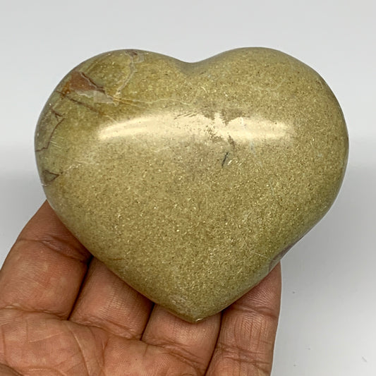 205.1g,2.7"x3.1"x1.5", Green Opal Heart Polished Gemstone @Madagascar, B17574