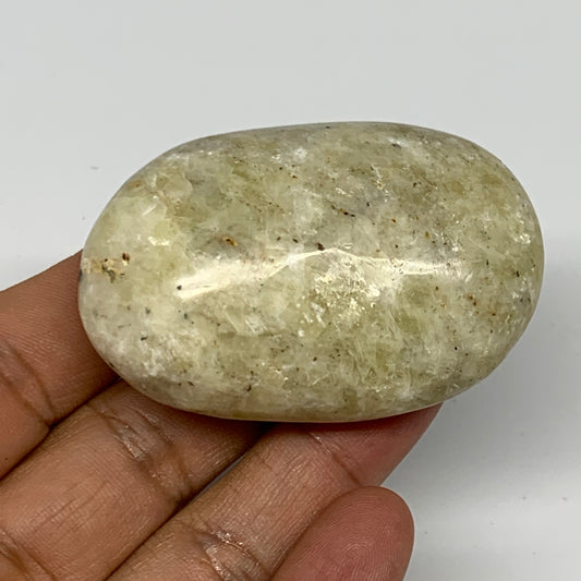 90g, 2.4"x1.6"x0.9", Natural Yellow Calcite Palm-Stone Crystal Polished Reiki, B