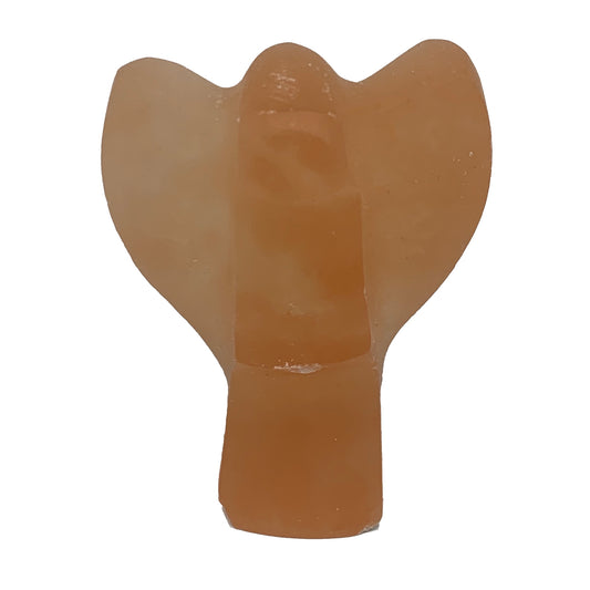 520g, 4.3"x3.2"x2.2"" Orange Selenite (Satin Spar) Angel Crystal @Morocco,B9400