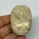90g, 2.4"x1.6"x0.9", Natural Yellow Calcite Palm-Stone Crystal Polished Reiki, B