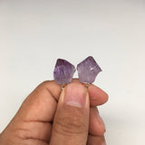 36.5 cts,1.4"Gorgeous Natural Rough Amethyst Silver Plated Earring @Brazil,BE276