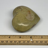 205.1g,2.7"x3.1"x1.5", Green Opal Heart Polished Gemstone @Madagascar, B17574