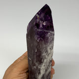 545g,7.5"x2.8"x1.7",Amethyst Point Polished Rough lower part from Brazil,B19102