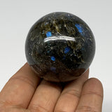 153.1g, 1.9"(47mm), Labradorite Sphere Gemstone,Crystal @Madagascar, B22379