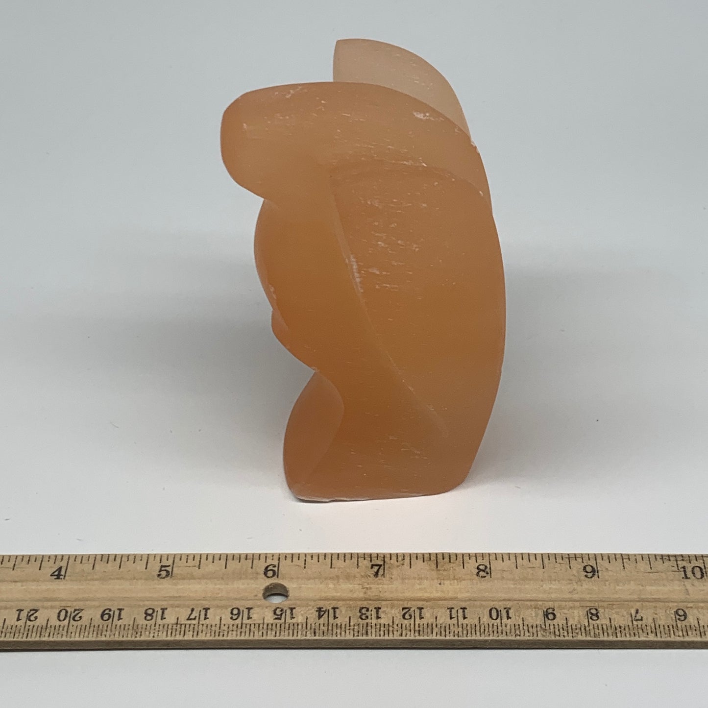 520g, 4.3"x3.2"x2.2"" Orange Selenite (Satin Spar) Angel Crystal @Morocco,B9400