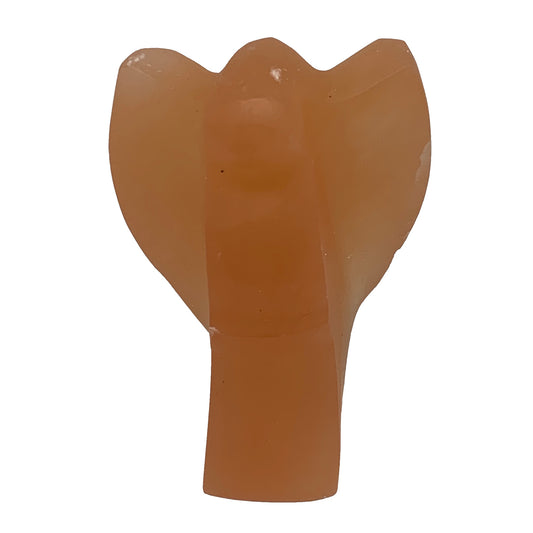 766g, 5"x3.4"x2.5"" Orange Selenite (Satin Spar) Angel Crystal @Morocco,B9401