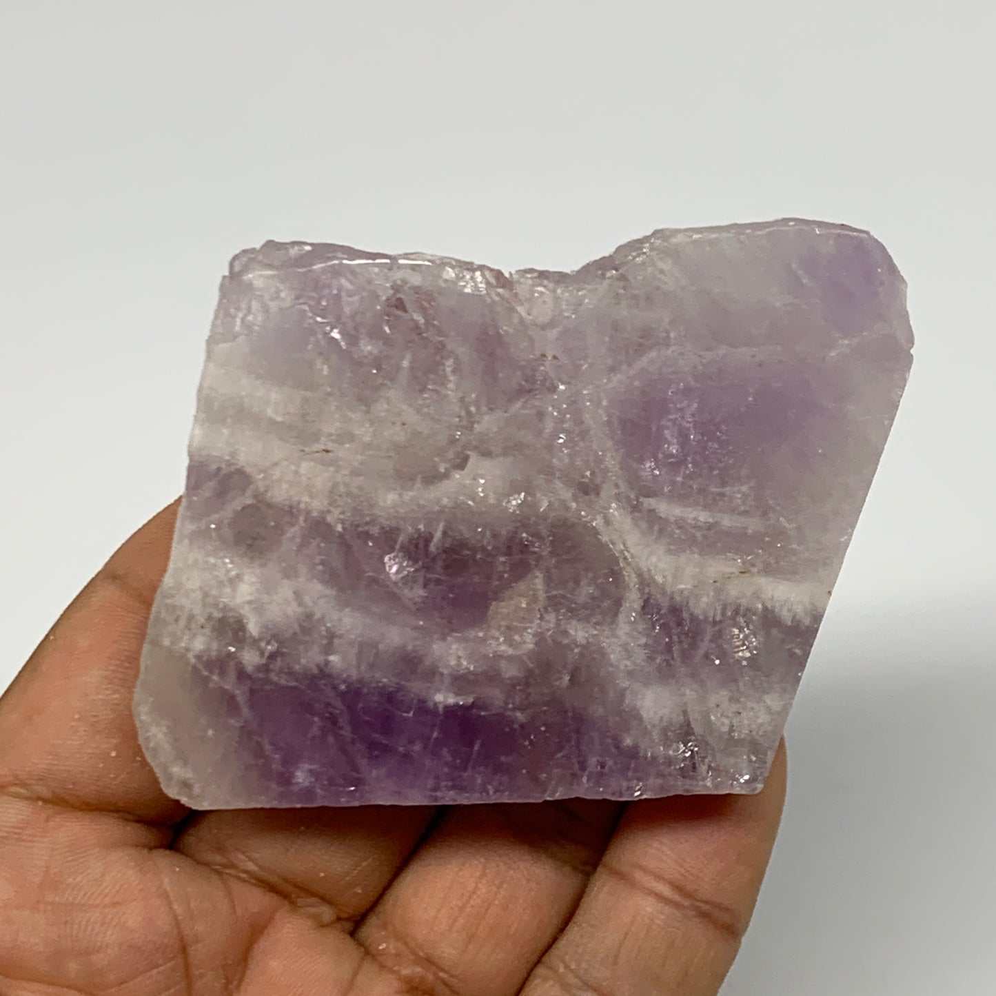 81.8g, 2"x2.5"x0.5", One face polished Banned Amethyst, One face semi polished,