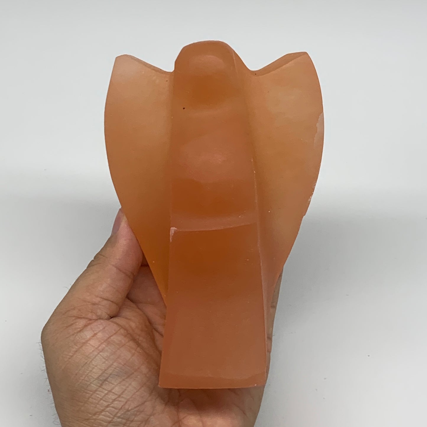 766g, 5"x3.4"x2.5"" Orange Selenite (Satin Spar) Angel Crystal @Morocco,B9401