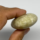 94.1g, 2.5"x1.7"x0.9", Natural Yellow Calcite Palm-Stone Crystal Polished Reiki,