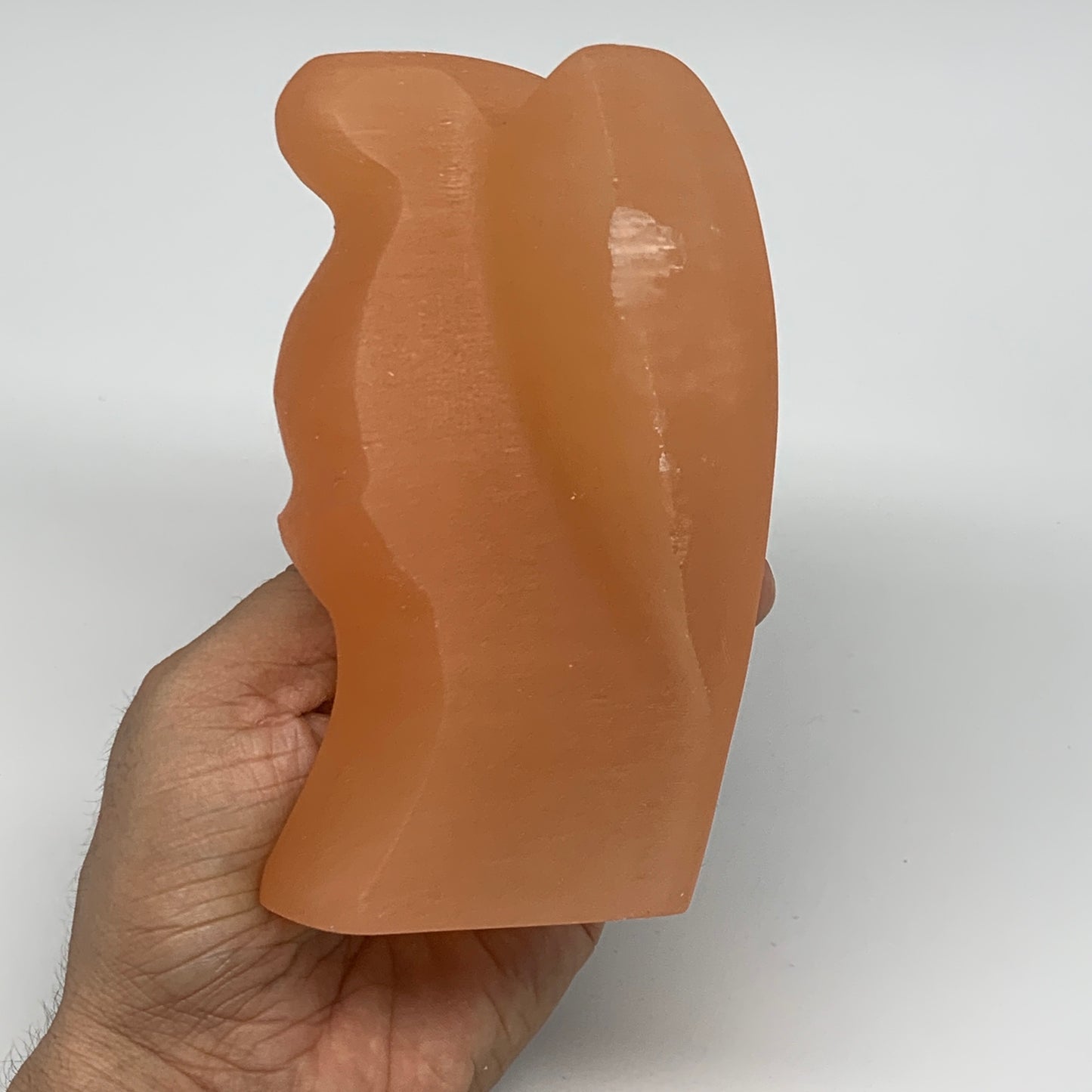 766g, 5"x3.4"x2.5"" Orange Selenite (Satin Spar) Angel Crystal @Morocco,B9401