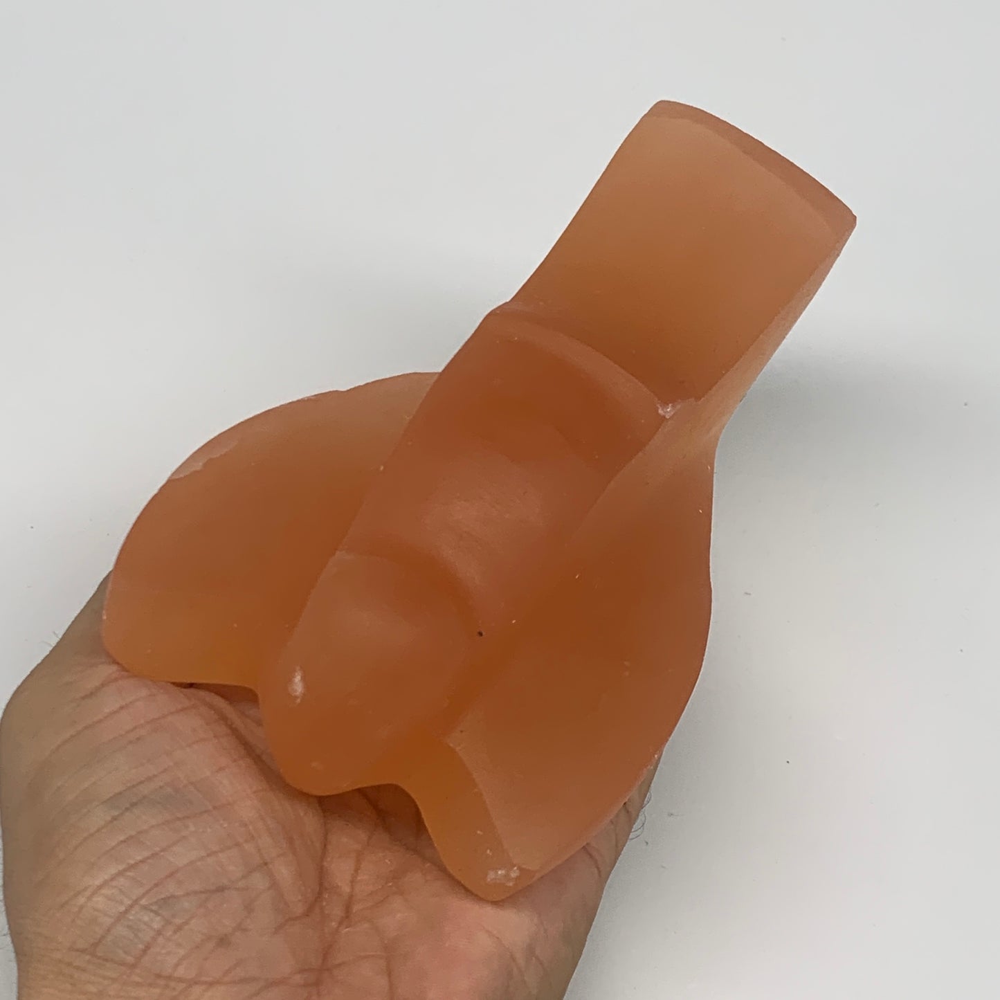 766g, 5"x3.4"x2.5"" Orange Selenite (Satin Spar) Angel Crystal @Morocco,B9401