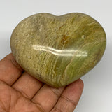 153.1g,2.3"x3"x1.3", Green Opal Heart Polished Gemstone @Madagascar, B17576