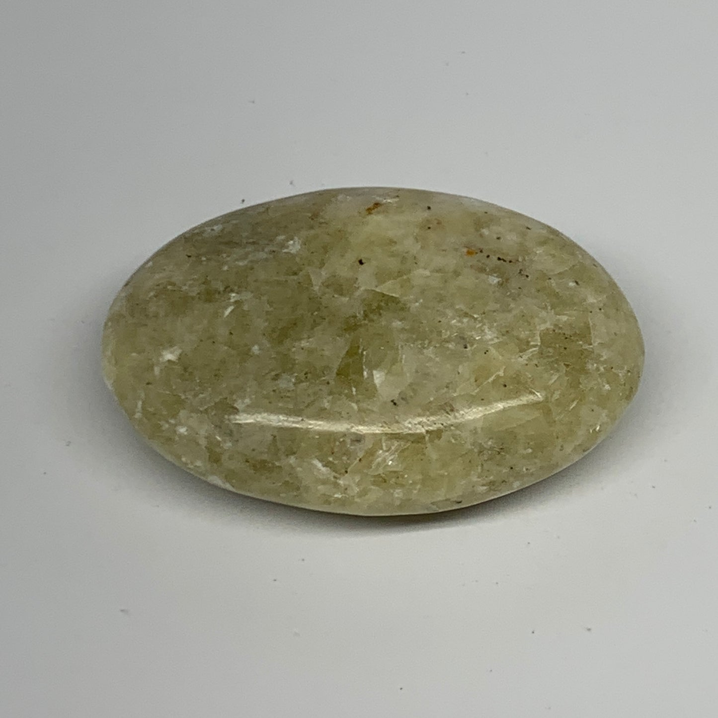 94.1g, 2.5"x1.7"x0.9", Natural Yellow Calcite Palm-Stone Crystal Polished Reiki,