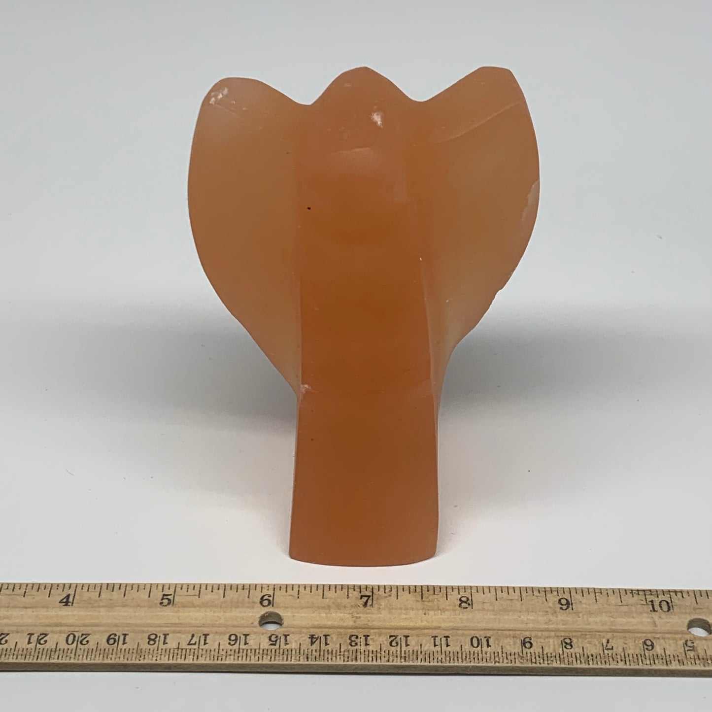 766g, 5"x3.4"x2.5"" Orange Selenite (Satin Spar) Angel Crystal @Morocco,B9401