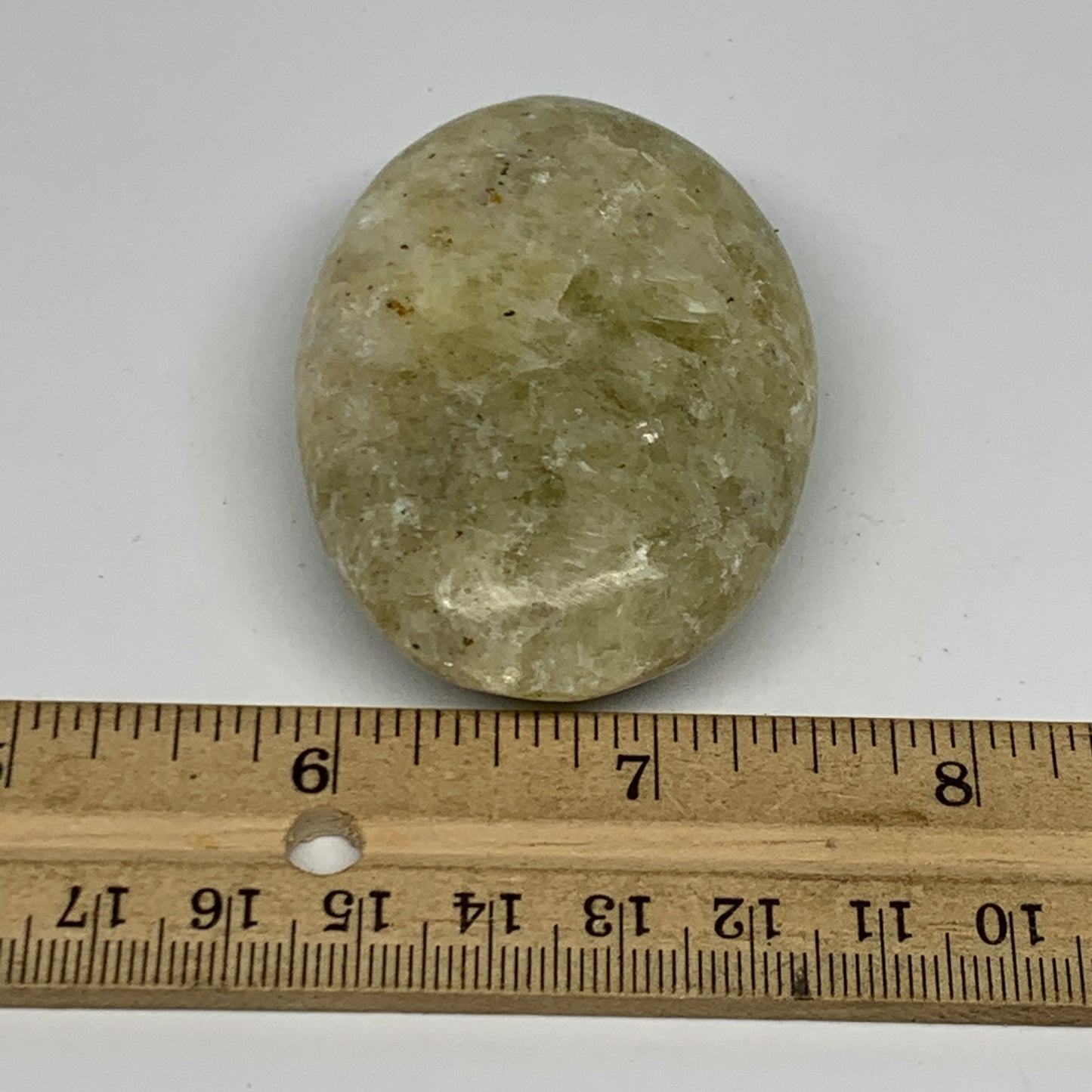 94.1g, 2.5"x1.7"x0.9", Natural Yellow Calcite Palm-Stone Crystal Polished Reiki,