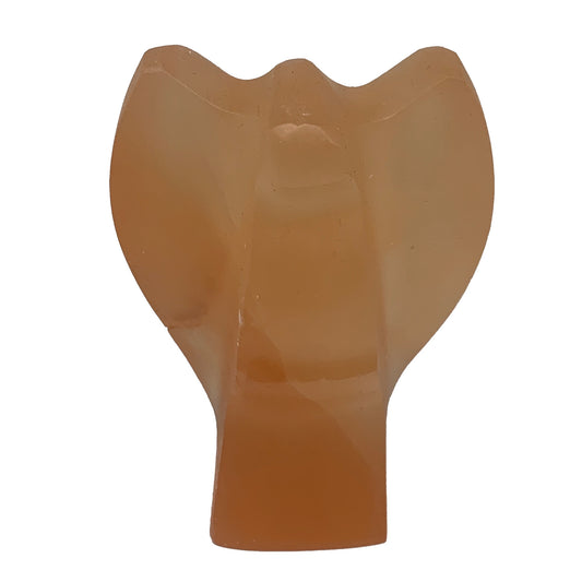 400g, 4.2"x3"x1.8"" Orange Selenite (Satin Spar) Angel Crystal @Morocco,B9402