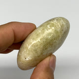 75.5g, 2.1"x1.7"x0.9", Natural Yellow Calcite Palm-Stone Crystal Polished Reiki,