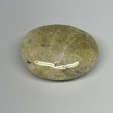 75.5g, 2.1"x1.7"x0.9", Natural Yellow Calcite Palm-Stone Crystal Polished Reiki,