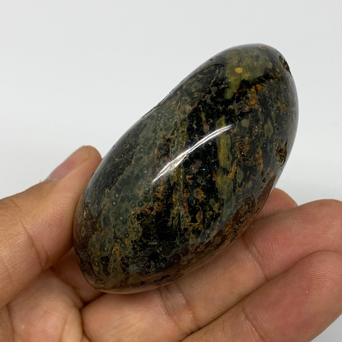 157.5g, 2.6"x2.1"x1.3" Ocean Jasper Palm-Stone Orbicular Jasper Reiki Energy,B15