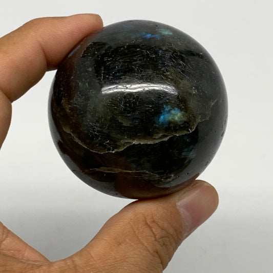 183.1g, 2"(50mm), Labradorite Sphere Gemstone,Crystal @Madagascar, B22382
