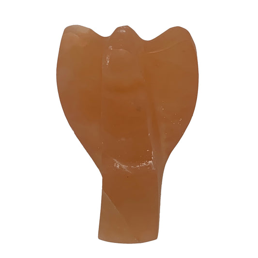 680g, 5.3"x3.1"x2.4"" Orange Selenite (Satin Spar) Angel Crystal @Morocco,B9403