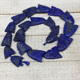 120.9g,19mm-33mm, Natural Lapis Lazuli Fish Shape Beads Strand,20" Beads,LPB317