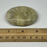 86.6g, 2.4"x1.7"x0.8", Natural Yellow Calcite Palm-Stone Crystal Polished Reiki,