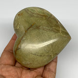 210.8g,2.9"x3.2"x1.3", Green Opal Heart Polished Gemstone @Madagascar, B17578