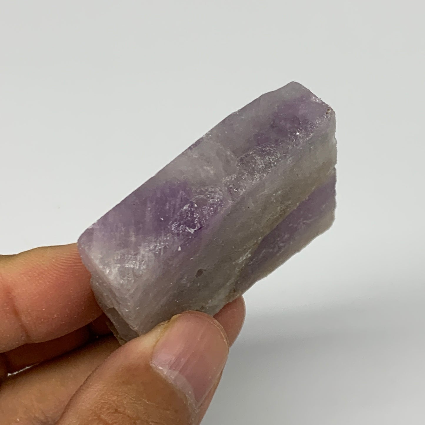 51.1g, 1.8"x1.6"x0.5", One face polished Banned Amethyst, One face semi polished