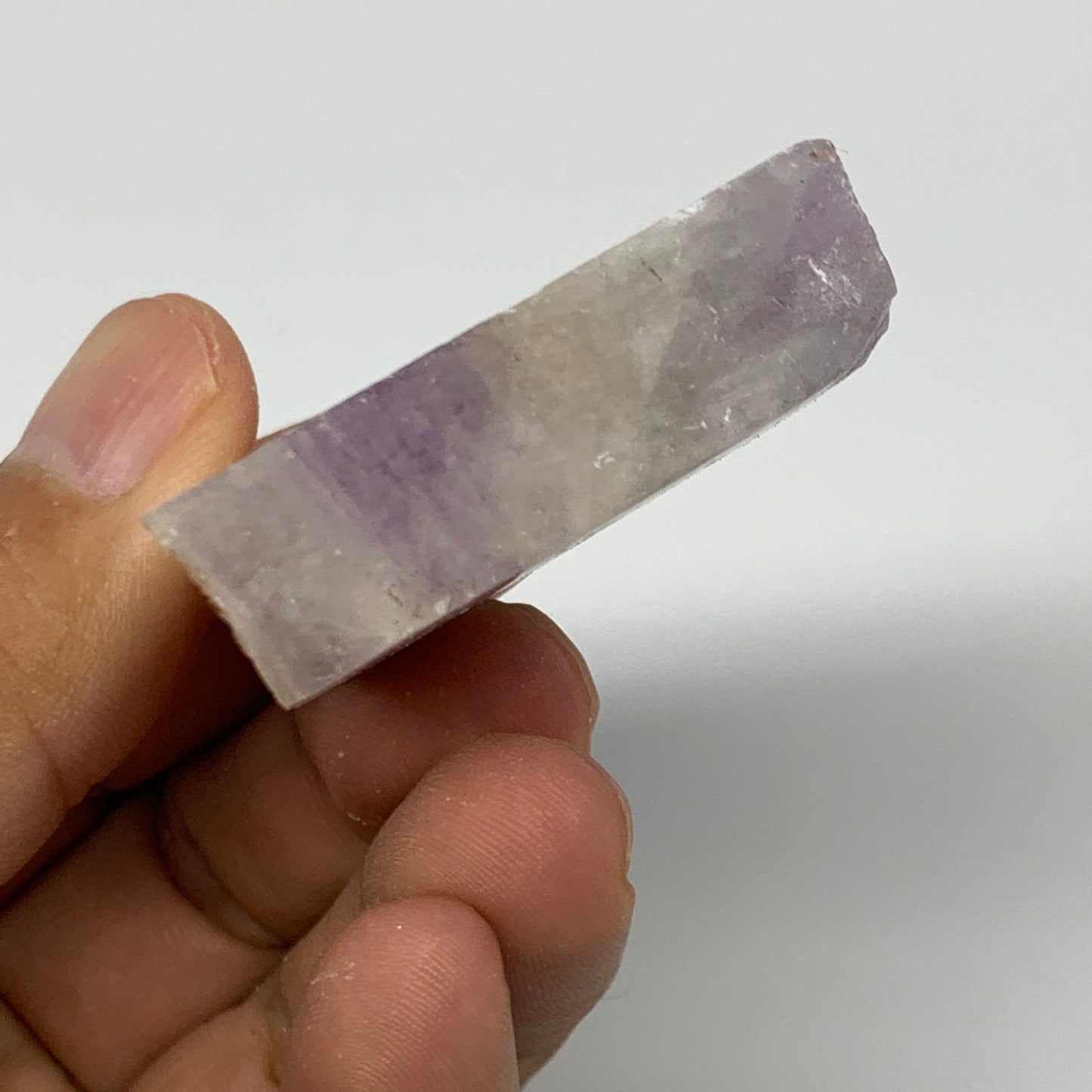 51.1g, 1.8"x1.6"x0.5", One face polished Banned Amethyst, One face semi polished