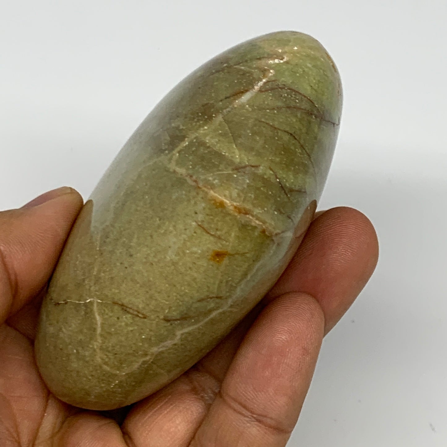 210.8g,2.9"x3.2"x1.3", Green Opal Heart Polished Gemstone @Madagascar, B17578